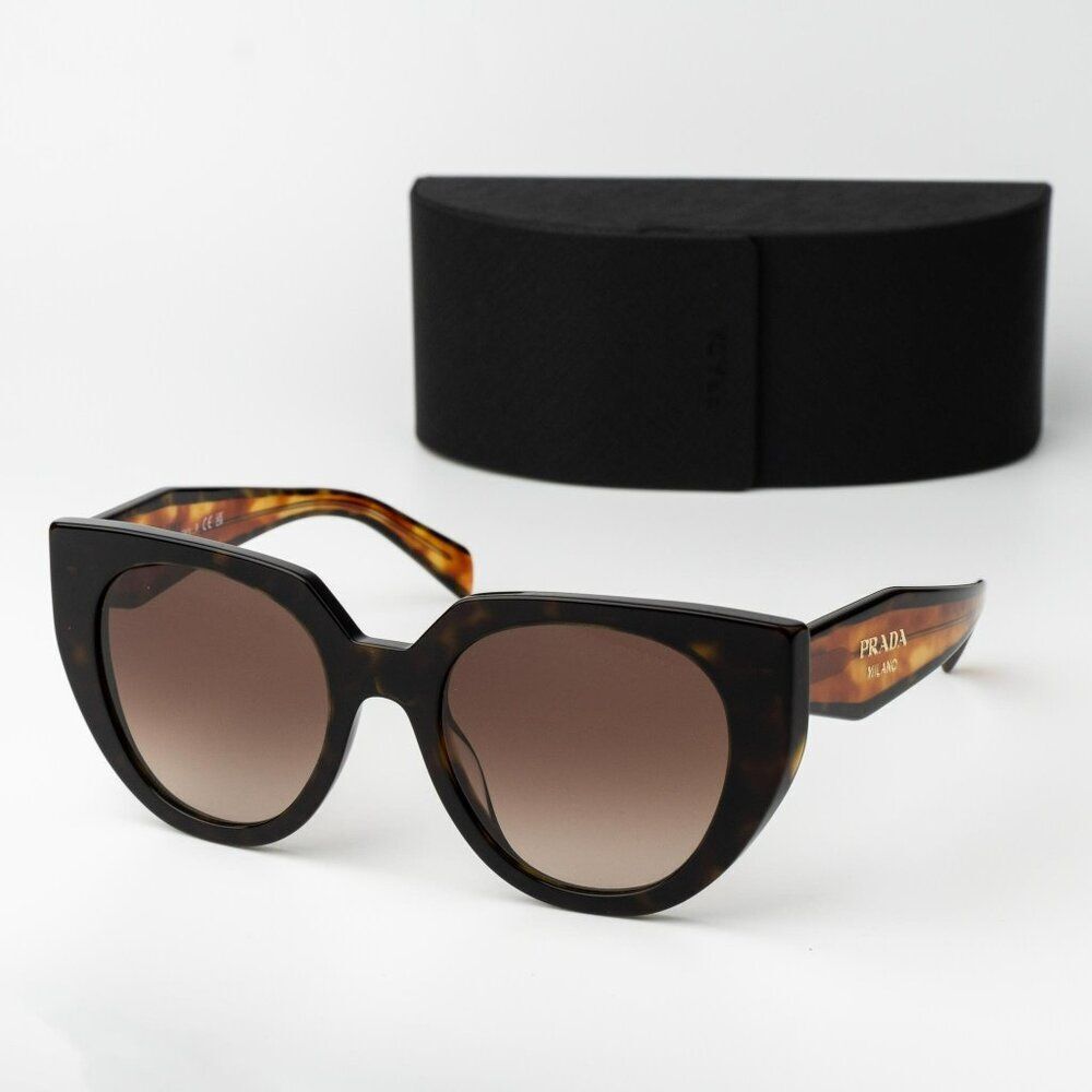 Prada Women Sunglasses Havana Brown Gradient Cat Eye PR14WS 2AU6S1 BRAND NEW